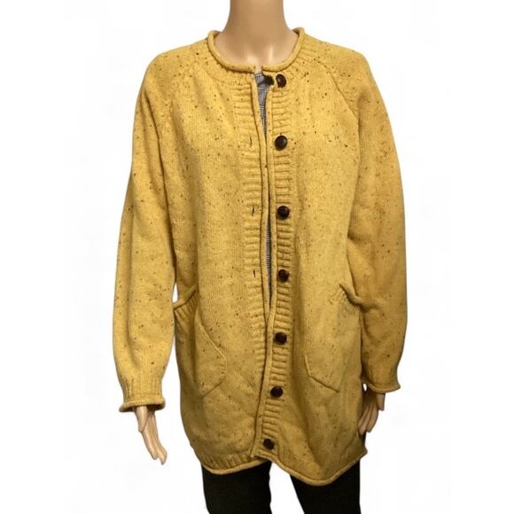 CoCo & Hu mustard yellow 80% wool cardigan Medium - Picture 1 of 8